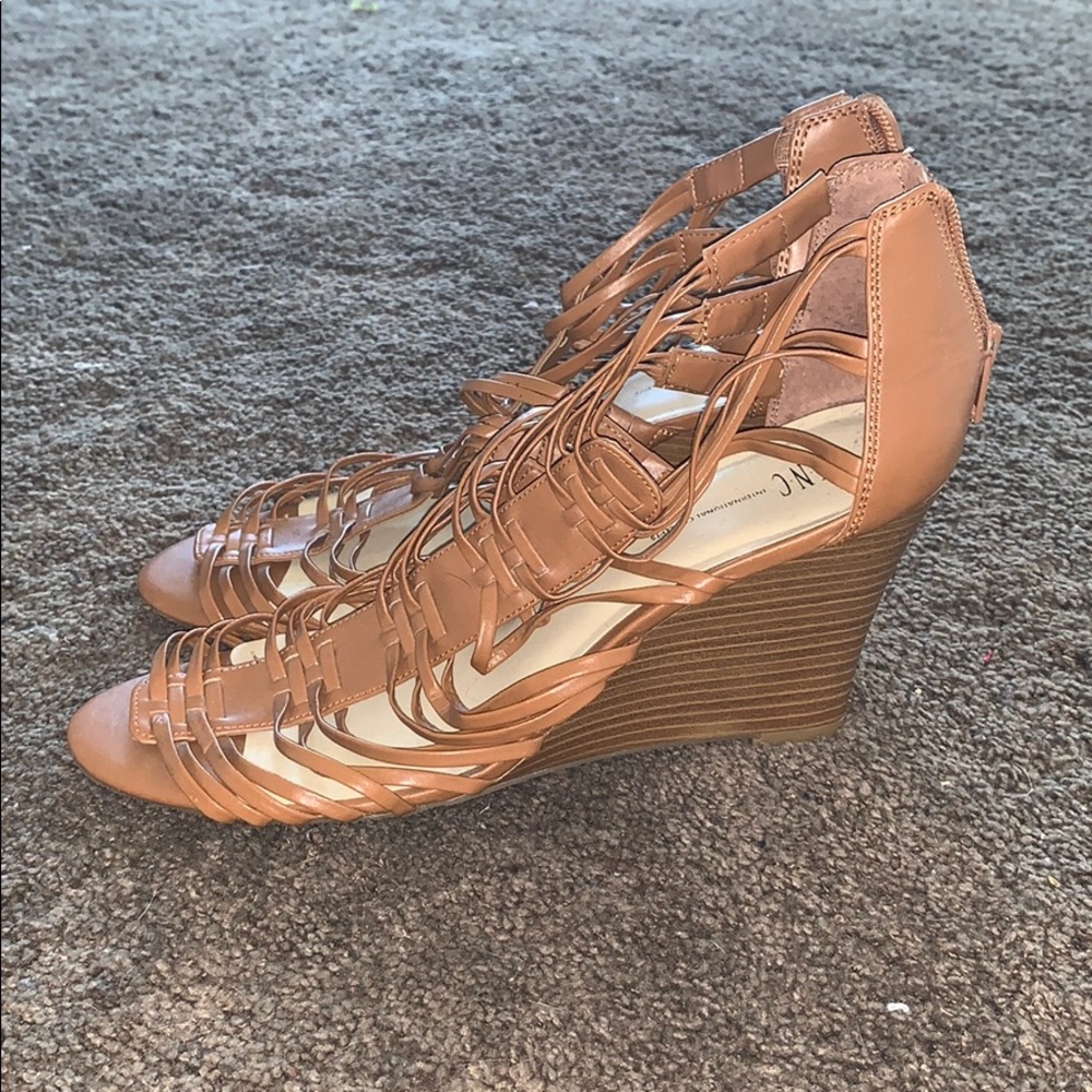 INC Light Brown Wedges